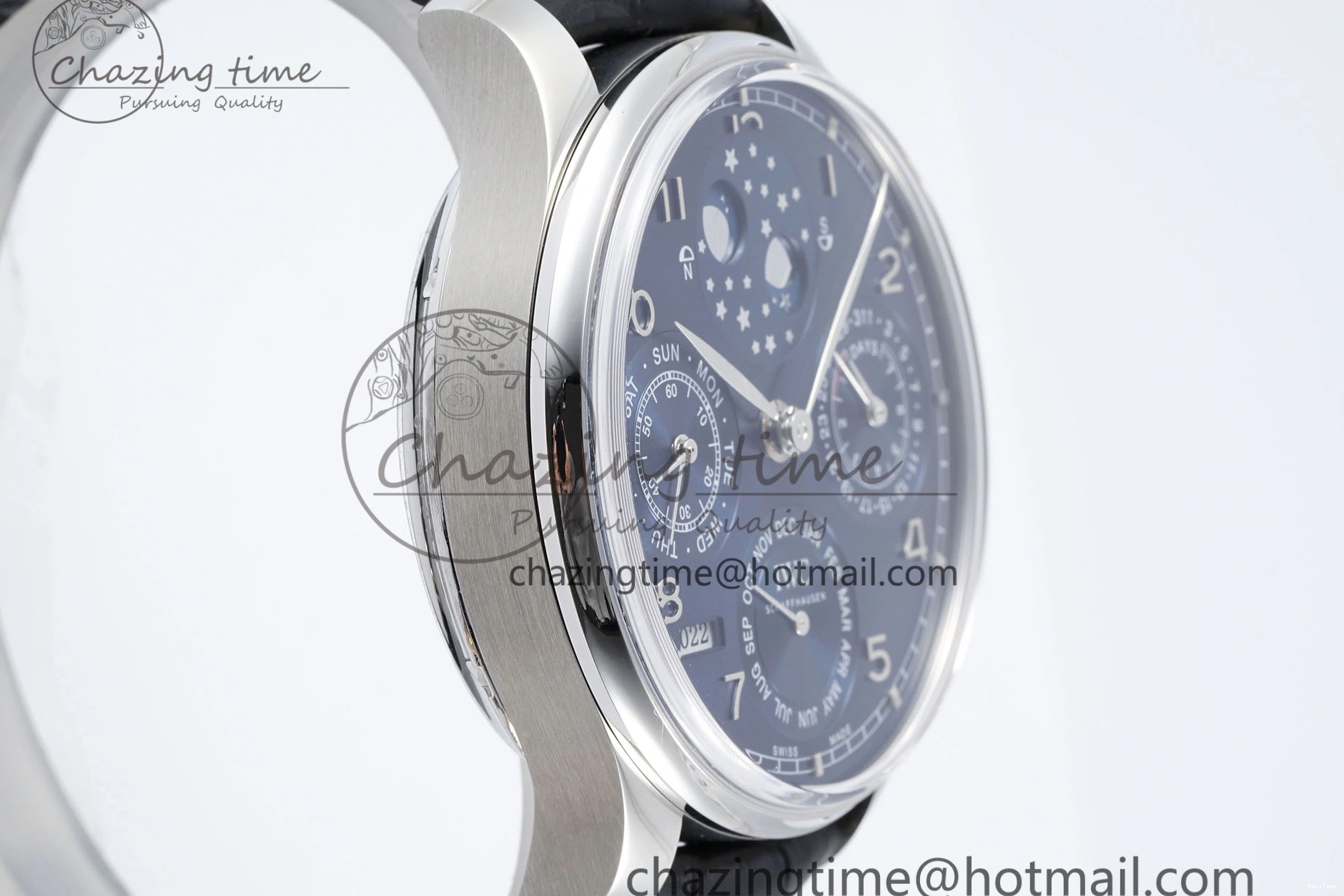 MIROTIME 0522 Bold Portugieser Perpetual Calendar SS 5033 APSF 1:1 Best Edition Blue Dial on Black Leather Strap A52610 Clone 7041
